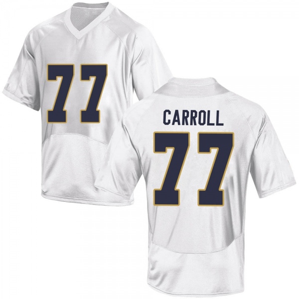 Quinn Carroll Notre Dame Fighting Irish NCAA Men's #77 White Game College Stitched Football Jersey RPV7055UI